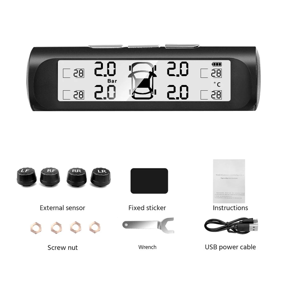 RideSmart™ AutoGuard Pro Wireless TPMS with Dual USB/Solar Charging