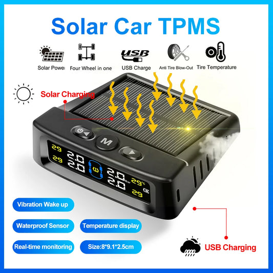 RideSmart™ Solar Powered Tire Pressure Monitoring System Car TPMS